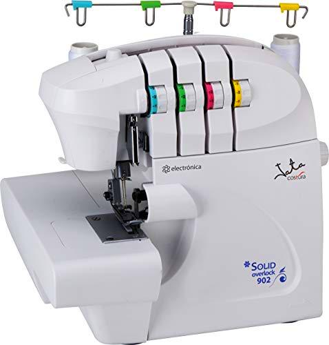 Jata OL902 Remalladora Electrónica de 2, 3 y 4 Hilos para 1 ó 2 Agujas Cortado Lateral Con Pedal Lámpara LED Integrada Juego Completo de Accesorios Bolsa para Guardar