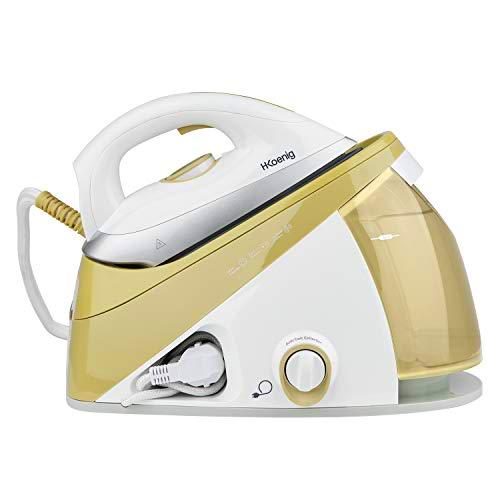 H.Koenig V28 Centro de Planchado, 2400W, 6 Bares, Suela de Cerámica "Easyglide"